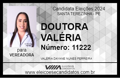 Candidato DOUTORA VALÉRIA 2024 - SANTA TEREZINHA - Eleições