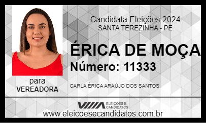 Candidato ÉRICA DE MOÇA 2024 - SANTA TEREZINHA - Eleições