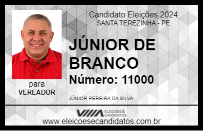 Candidato JÚNIOR DE BRANCO 2024 - SANTA TEREZINHA - Eleições