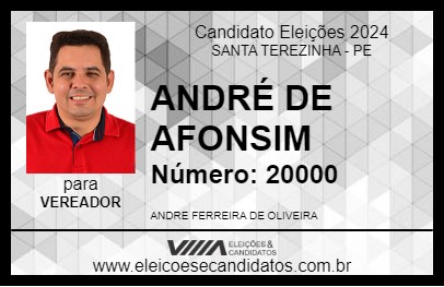 Candidato ANDRÉ DE AFONSIM 2024 - SANTA TEREZINHA - Eleições