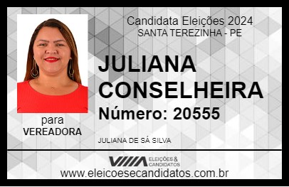 Candidato JULIANA CONSELHEIRA 2024 - SANTA TEREZINHA - Eleições