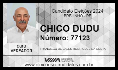 Candidato CHICO DUDU 2024 - BREJINHO - Eleições