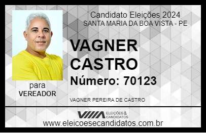 Candidato VAGNER CASTRO 2024 - SANTA MARIA DA BOA VISTA - Eleições