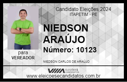 Candidato NIEDSON ARAÚJO 2024 - ITAPETIM - Eleições