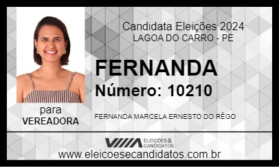 Candidato FERNANDA 2024 - LAGOA DO CARRO - Eleições