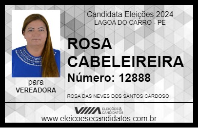 Candidato ROSA CABELEIREIRA 2024 - LAGOA DO CARRO - Eleições