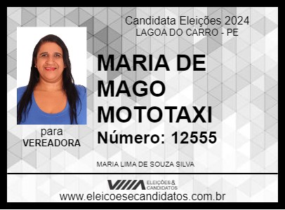 Candidato MARIA DE MAGO MOTOTAXI 2024 - LAGOA DO CARRO - Eleições