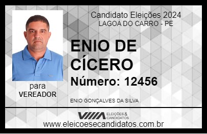 Candidato ENIO DE CÍCERO 2024 - LAGOA DO CARRO - Eleições