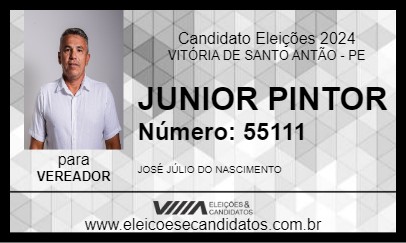 Candidato JUNIOR PINTOR 2024 - VITÓRIA DE SANTO ANTÃO - Eleições