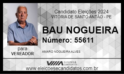 Candidato BAU NOGUEIRA 2024 - VITÓRIA DE SANTO ANTÃO - Eleições