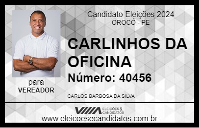 Candidato CARLINHOS DA OFICINA 2024 - OROCÓ - Eleições