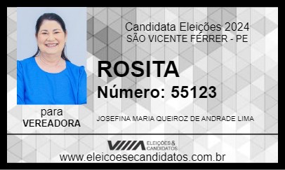 Candidato ROSITA 2024 - SÃO VICENTE FÉRRER - Eleições