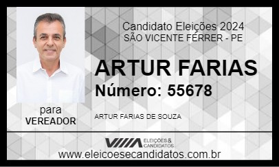 Candidato ARTUR FARIAS 2024 - SÃO VICENTE FÉRRER - Eleições