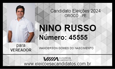 Candidato NINO RUSSO 2024 - OROCÓ - Eleições