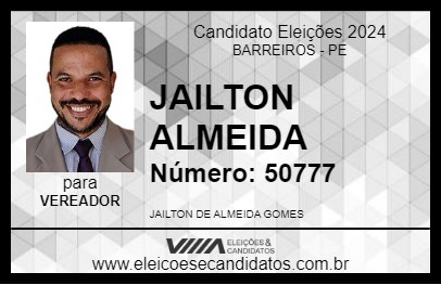 Candidato JAILTON ALMEIDA 2024 - BARREIROS - Eleições