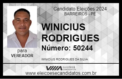 Candidato WINICIUS RODRIGUES 2024 - BARREIROS - Eleições