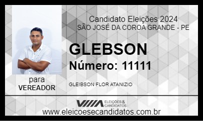 Candidato GLEBSON 2024 - SÃO JOSÉ DA COROA GRANDE - Eleições