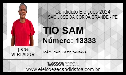 Candidato TIO SAM 2024 - SÃO JOSÉ DA COROA GRANDE - Eleições