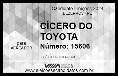 Candidato CÍCERO DO TOYOTA 2024 - BEZERROS - Eleições