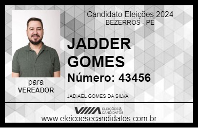 Candidato JADDER GOMES 2024 - BEZERROS - Eleições