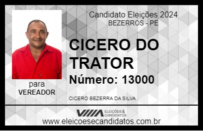 Candidato CICERO DO TRATOR 2024 - BEZERROS - Eleições