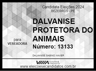 Candidato DALVANISE PROTETORA DO ANIMAIS 2024 - BEZERROS - Eleições