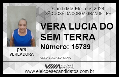 Candidato VERA LUCIA DO SEM TERRA 2024 - SÃO JOSÉ DA COROA GRANDE - Eleições