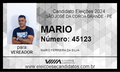 Candidato MARIO 2024 - SÃO JOSÉ DA COROA GRANDE - Eleições