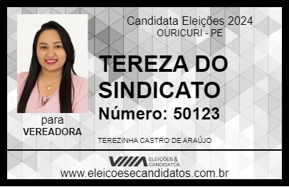 Candidato TEREZA DO SINDICATO 2024 - OURICURI - Eleições