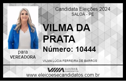 Candidato VILMA DA PRATA 2024 - SALOÁ - Eleições