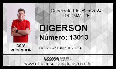 Candidato DIGERSON 2024 - TORITAMA - Eleições