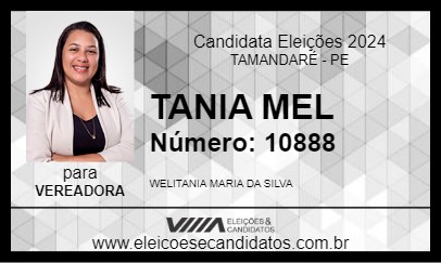 Candidato TANIA MEL 2024 - TAMANDARÉ - Eleições