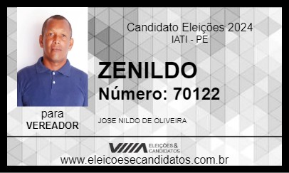 Candidato ZENILDO 2024 - IATI - Eleições