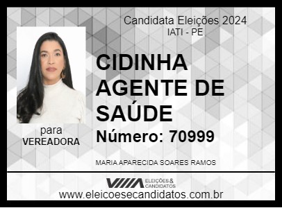 Candidato CIDINHA AGENTE DE SAÚDE 2024 - IATI - Eleições