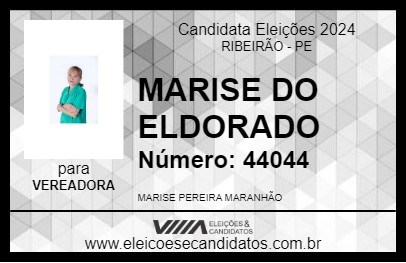 Candidato MARISE DO ELDORADO 2024 - RIBEIRÃO - Eleições