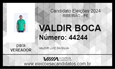 Candidato VALDIR BOCA 2024 - RIBEIRÃO - Eleições