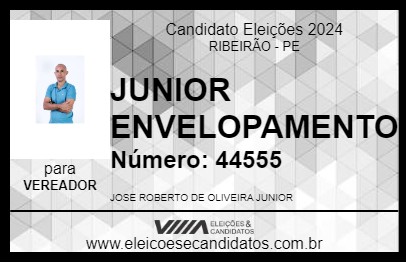 Candidato JUNIOR ENVELOPAMENTO 2024 - RIBEIRÃO - Eleições