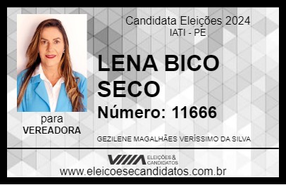 Candidato LENA BICO SECO 2024 - IATI - Eleições