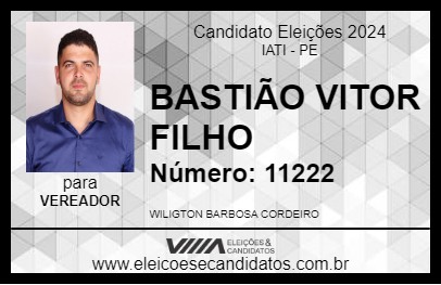 Candidato BASTIÃO VITOR FILHO 2024 - IATI - Eleições