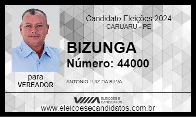 Candidato BIZUNGA 2024 - CARUARU - Eleições