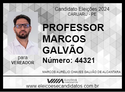 Candidato PROFESSOR MARCOS GALVÃO 2024 - CARUARU - Eleições