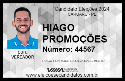 Candidato HIAGO PROMOÇÕES 2024 - CARUARU - Eleições