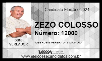 Candidato ZEZO COLOSSO 2024 - GOIANA - Eleições