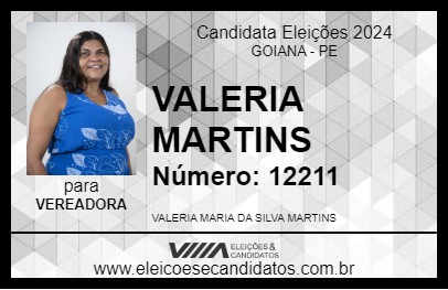 Candidato VALERIA MARTINS 2024 - GOIANA - Eleições