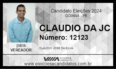 Candidato CLAUDIO DA JC 2024 - GOIANA - Eleições