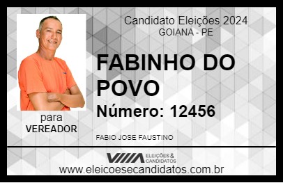 Candidato FABINHO DO POVO 2024 - GOIANA - Eleições