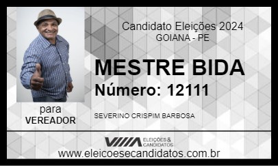 Candidato MESTRE BIDA 2024 - GOIANA - Eleições