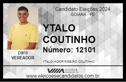 Candidato YTALO COUTINHO 2024 - GOIANA - Eleições