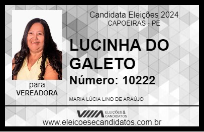 Candidato LUCINHA DO GALETO 2024 - CAPOEIRAS - Eleições