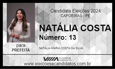 Candidato NATÁLIA COSTA 2024 - CAPOEIRAS - Eleições